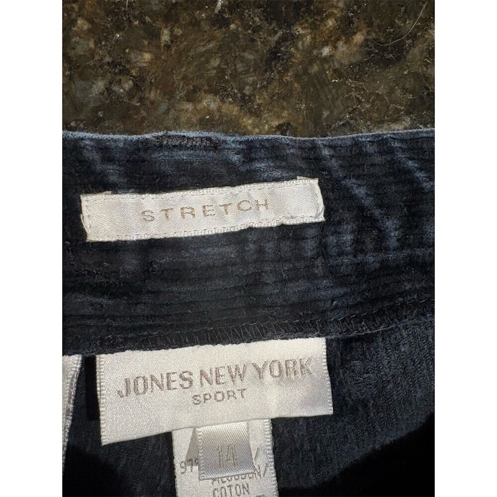 Jones New York Sport Pants Womens 14 Blue Corduroy Straight Leg Stretch - Picture 7 of 8